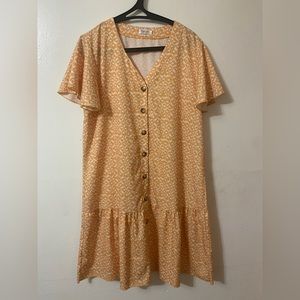 Locryz women’s button down golden yellow dress Sz L